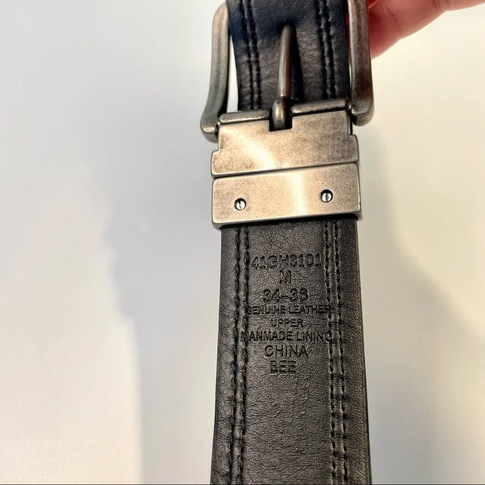 Brown & Black Double Sided Leather Dress Belt
